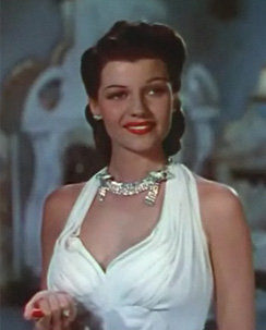 Cropped screenshot of Rita Hayworth from the trailer for the film Blood and Sand. Source