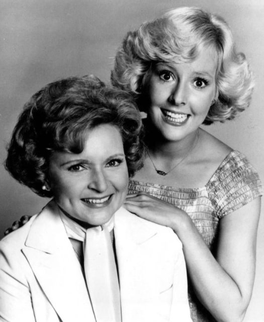 Photo of Betty White and Georgia Engel from the television program The Betty White Show. Source