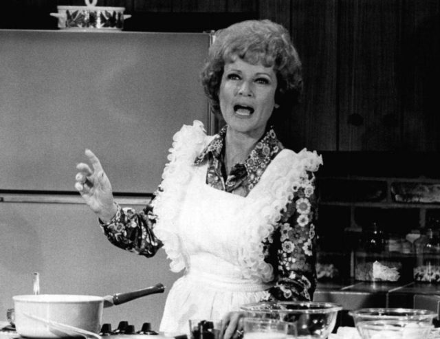 Betty White as Sue Ann Nivens, hostess of the WJM-TV Happy Homemaker show, from the television program The Mary Tyler Moore Show.