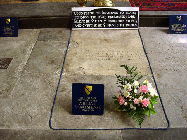 William Shakespeare’s tomb.Photo by David Jones CC by 2.0