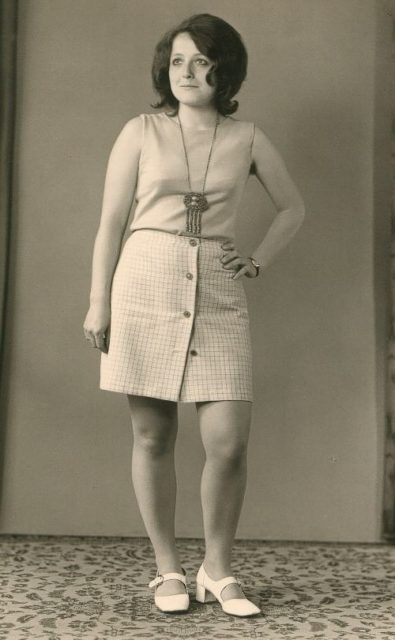 Woman in miniskirt, 1970.source
