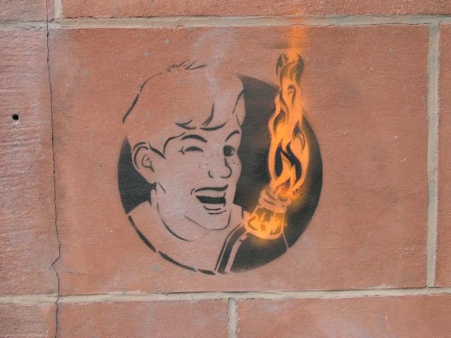Molotov cocktails in street art. Source