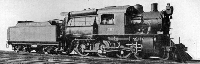 4-6-0 camelback locomotive, complete with Wootten firebox
