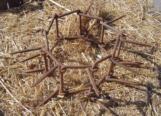 A roccale or vreccale, a spiked iron dog collar in Lazio, Italy