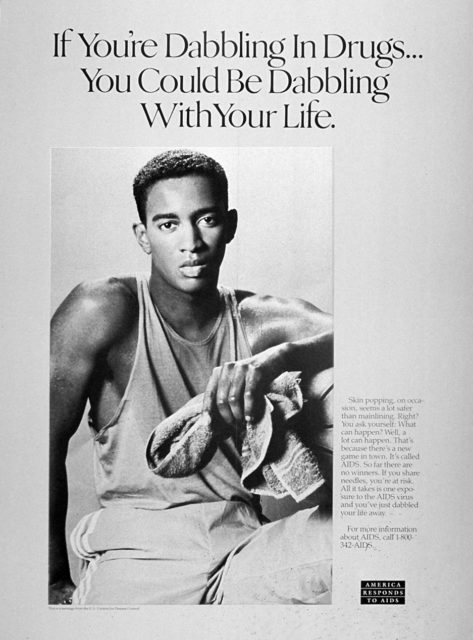 AIDS Poster If You're Dabbling in Drugs 1989