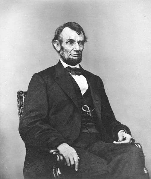 Abraham Lincoln seated, Feb 9, 1864