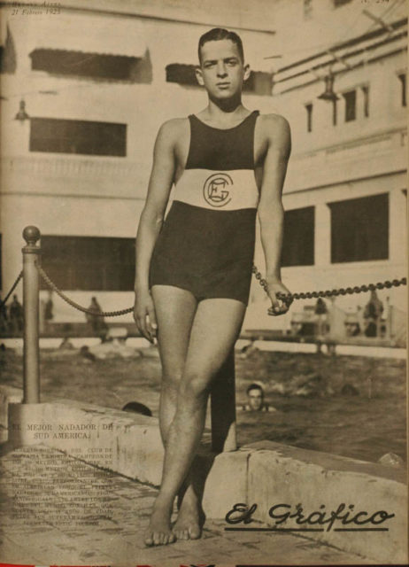 Argentine swimmer Alberto Zorrilla in 1925. source