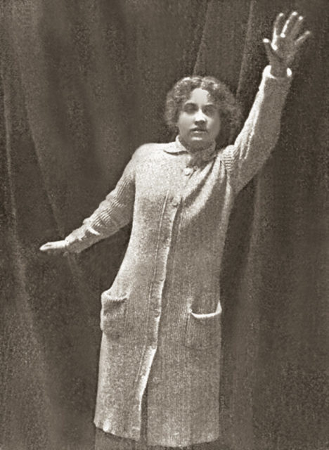 Gibson in a publicity photograph for the film, wearing the same clothes that she had on when she survived the sinking of the Titanic