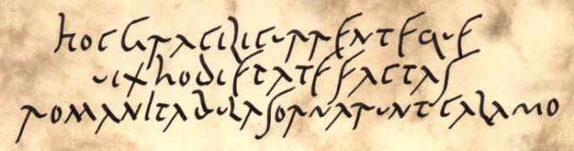 Illustration of Old Roman cursive script.Source