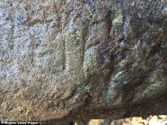 It has at least 70 legible letters and punctuation marks (pictured) said Professor Warden, main sponsor of the project. Source Mugello Valley Archaeological Project 