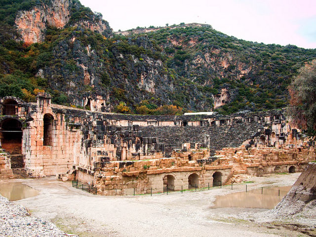 Myra once had a great temple of the goddess Artemis Eleuthera (a distinctive form of Cybele, the ancient mother goddess of Anatolia), said to be Lycia's largest and most splendid building. Source