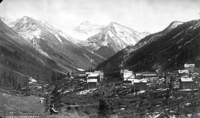 The mining community of Animas Forks in its heyday, around 1878.