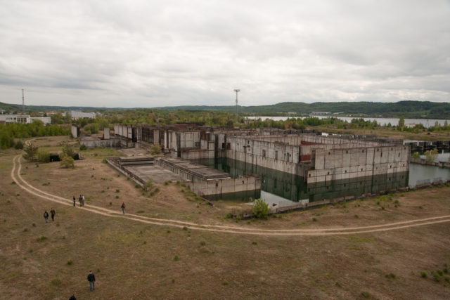 Unfinished remains of main building of Żarnowiec Nuclear Power Plant. Source