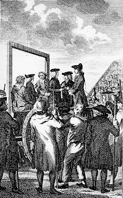 William Dodd, an English Anglican clergyman, being hanged at Tyburn for forgery. Source