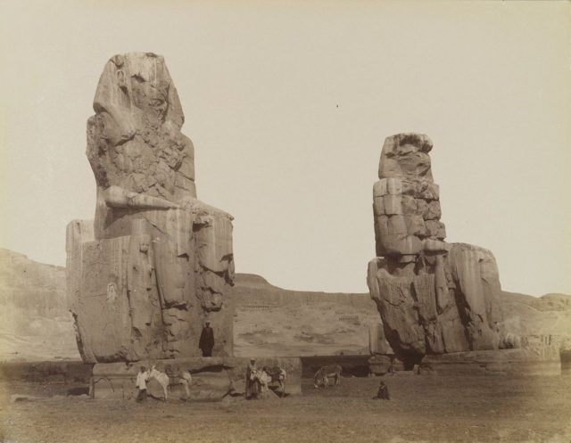 Antonio Beato, Colosses de Memnon, 19th century. Brooklyn MuseumSource