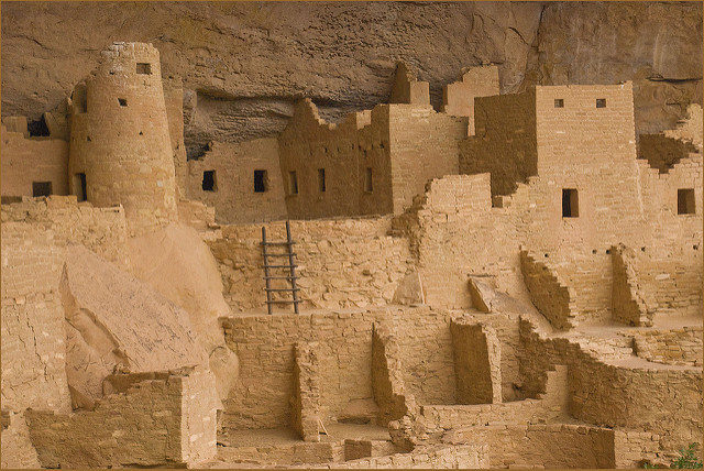 Closer view of the Cliff Palace Dwellings Source