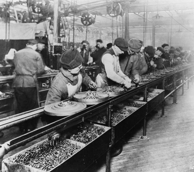 Ford assembly line, 1913Source
