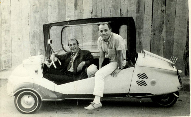 Messerschmitt Kabinenroller with Yılmaz Onay and Erol Keskin in Turkey. 1968 .Source