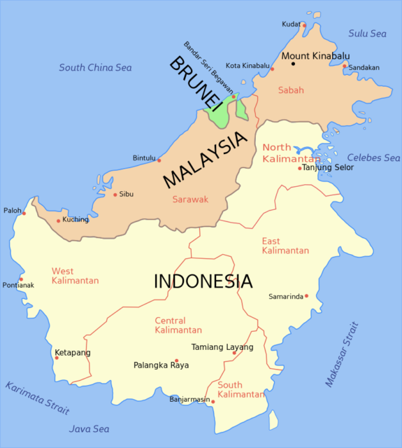 Political divisions of Borneo.Source