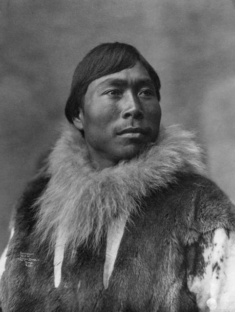 Portrait of an Eskimo man.