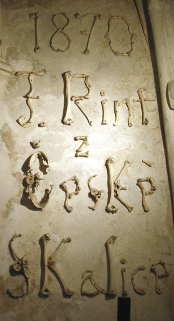 Signature of F. Rint written with bones.Source