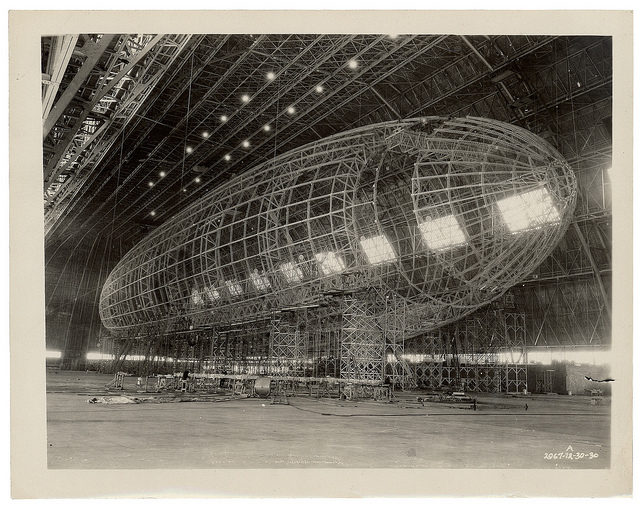 The Nose of the USS Akron being Attached