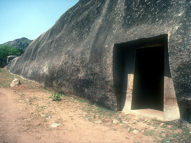 The caves fall under three categories, Nagarjuniya caves, Pandava caves and cottage-shaped hut caves. Source