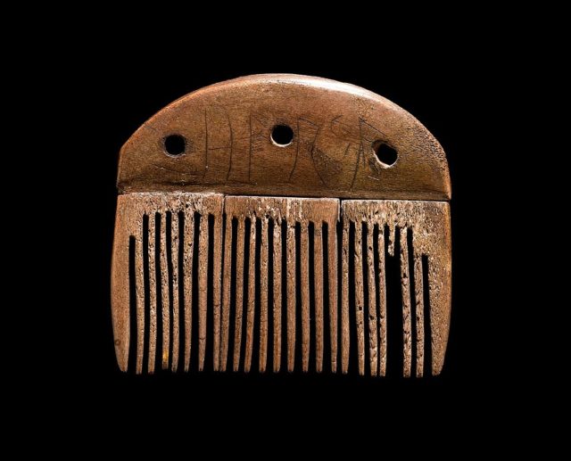 The world’s oldest runic inscription (160 AD) on the Vimose comb, Denmark.Photo by Nationalmuseet CC BY SA 3.0