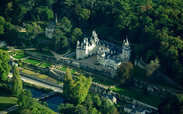 Aerial view of Ussé castle