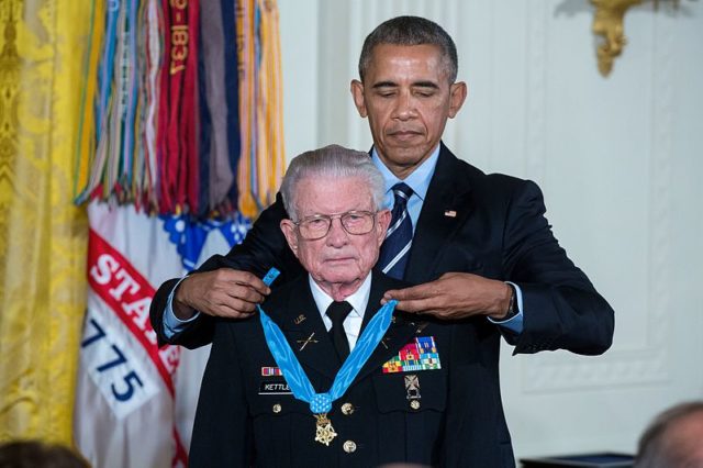 President Barack Obama awards the Medal of Honor to Kettles on July 18, 2016 Source:wikipedia/public domain