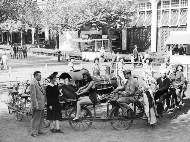 Bicycle Ride at Steeplechase Park 1942. It was the oldest ride in the park at the time and dated from 1897. The ride was sent for scrap to aid the war effort. Source