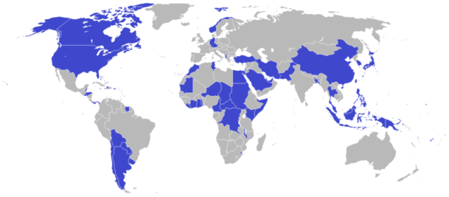 Countries boycotting the 1980 Games are shaded blue