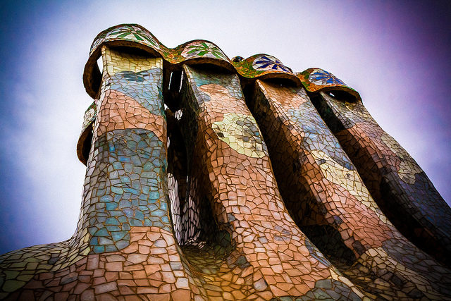 Four chimney stacks on the roof. Source