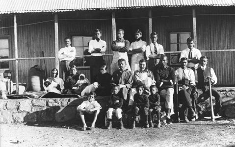 Mohandas K. Gandhi and other residents of Tolstoy Farm, South Africa, 1910