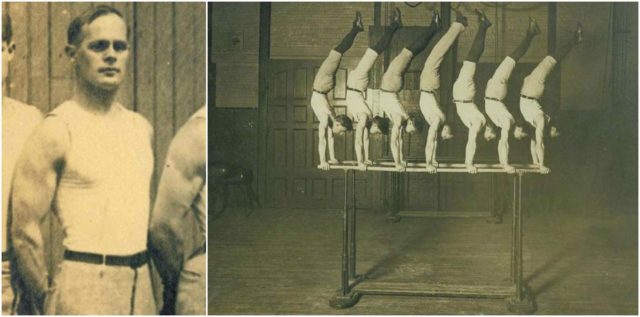 Left photo - George Louis Eyser. Source, Right photo - Concordia team in 1908, Eyser is in the center. Source