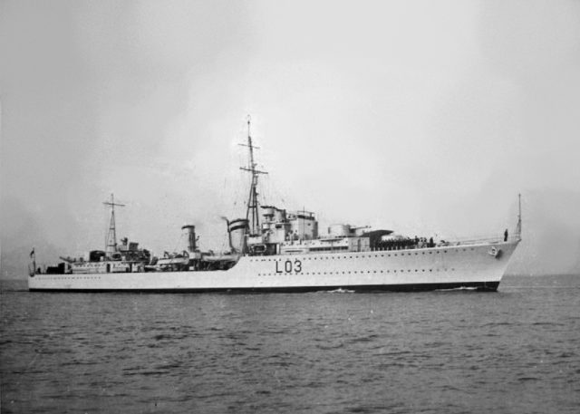 The Tribal class destroyer HMS Cossack (F03) underway on completion. Source: Wikipedia / Public Domain