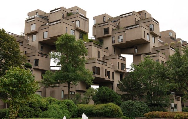 Habitat 67, as seen from street level. Source