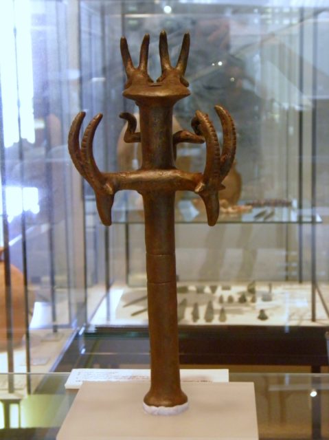Bronze sceptre from the Nahal Mishmar Hoard Source:By Oren Rozen - Own work, CC BY-SA 3.0, https://commons.wikimedia.org/w/index.php?curid=10851056