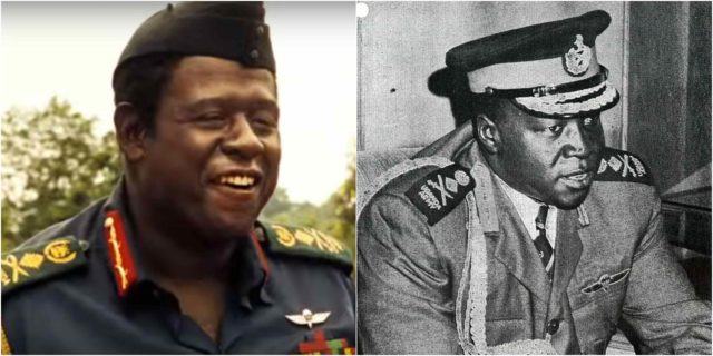 Right photo - Forest Whitaker playing Idi Amin in "The Last King of Scotland". Source: YouTube. Right photo - Idi Amin. By Archives New Zealand, CC BY 2.0, https://commons.wikimedia.org/w/index.php?curid=37372871