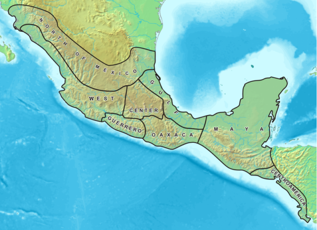 Mesoamerica and its cultural areas. Photo credit