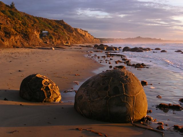 Moeraki Boulders in New Zealand. Source