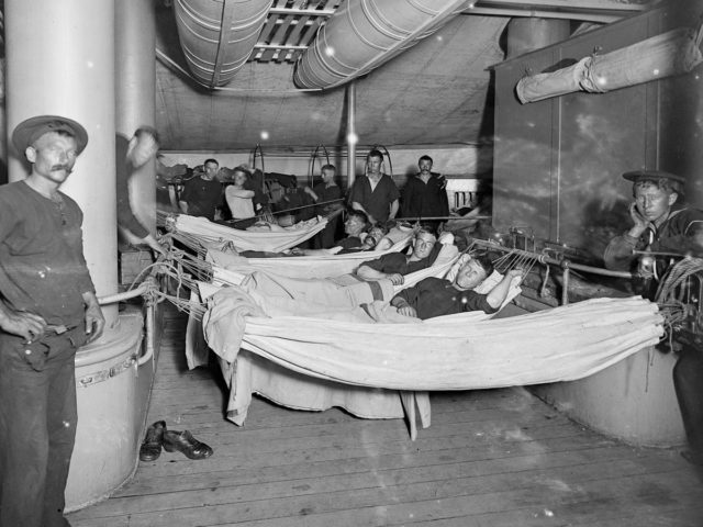 Relaxing aboard U.S.S Brooklyn