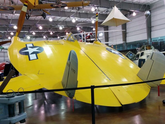 Restored Vought V-173 rear view at the Frontiers of Flight Museum in Dallas, TX. Source