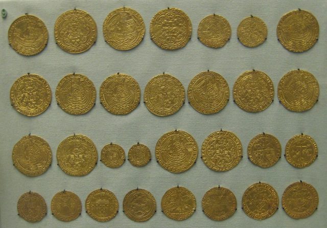 Selection of gold coins from the Fishpool Hoard. Source