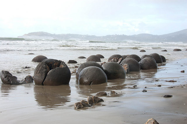 Some of the boulders have strange cracks, which are known as septaria. Source