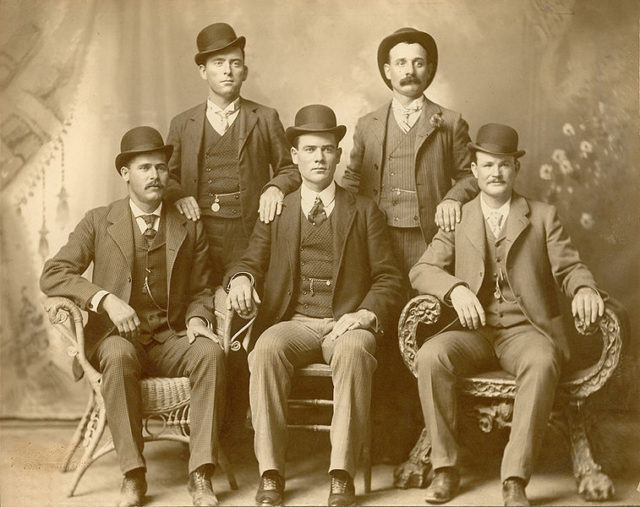 The Sundance Kid is seated first on the left 
