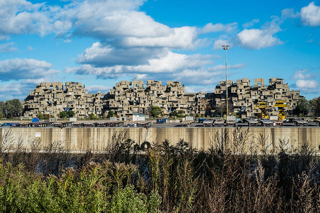 The design was created by architect Moshe Safdie based on his master's thesis at McGill University. Source