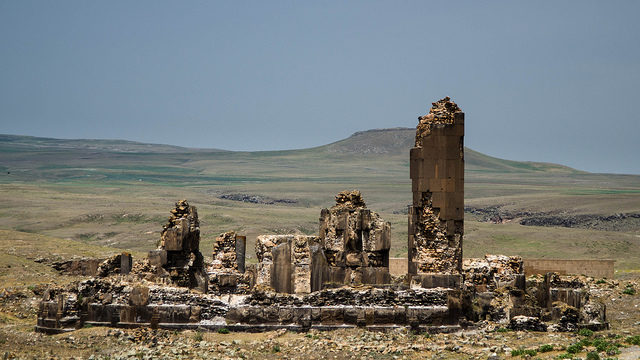 The meager remains of King Gagik's church of St Gregory, a structure built between 1001 and 1005. Source