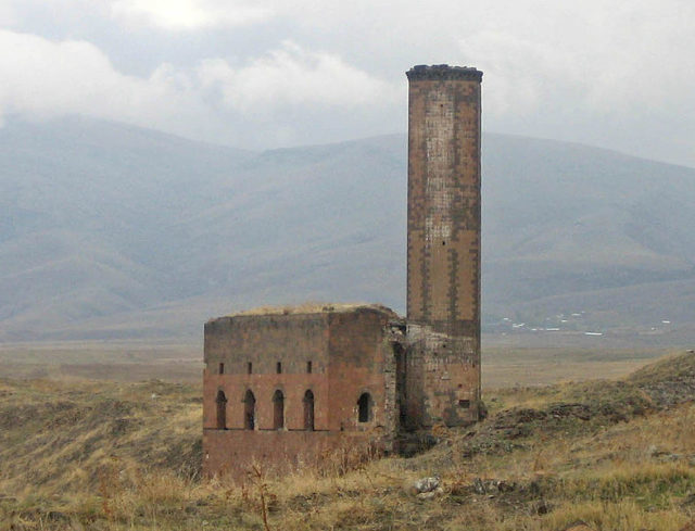 The ruins of Manucehr Mosque, an 11th century mosque built among the ruins of Ani. Source