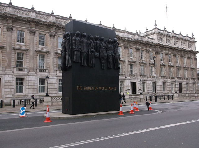 The typeface used on the sides of the monument replicates that used in war-time ration books. Source